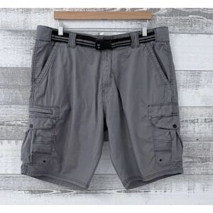 Iron Co Cargo Shorts Belt Pockets Gray Men's Size 40 Stretch Hiking Outdoor